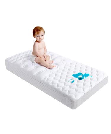 Waterproof Pack n Play Sheets, Hygge Hush Breathable Crib Toddler Playard Mattress Sheet, Noiseless Mini Baby Playpen Mattress Cover(38"x24"x5") White(38"x24"x5")