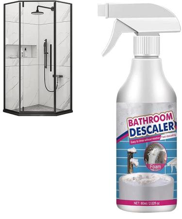 Bathroom Descaler Spray Stubborn Stains Cleaner Shower Glass Cleaner Spray Limescale Remover Foam Spray Bubble Cleaner for All Purpose Stain Remover (1pc)