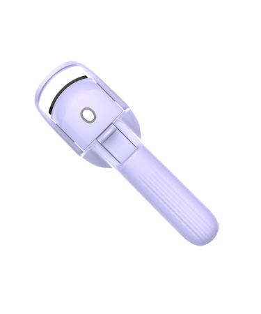 Heated Eyelash Curler | Portable Electric Lash Curling Tool Rapid Heat-up Eye Lash Curler with Temperature Control 3 Modes Silicone Pad for Quick Natural Eye Lashes Purple