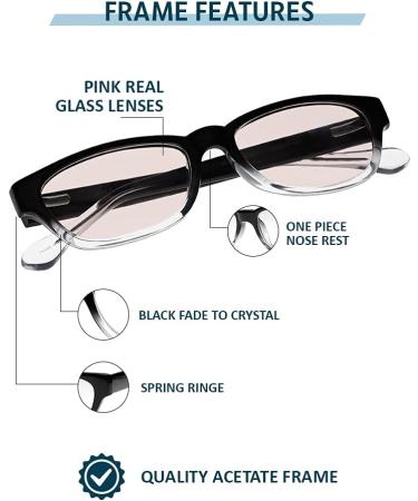 Buy Real Glass Reading Glasses G502 - Pink UV Blocking Magnifying Lenses (0.25 to 3.00 Diopter) | International Shipping Available - Buy Online on GoSupps.com