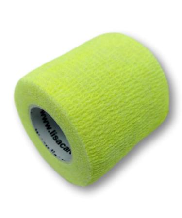 Lisacare Mullbinden Self -adhering - 12 rolls 5cm wide - Medical product - Medical product - tape bandage without a wound pad with color and motif selection (neon yellow) neon yellow 12 -Set