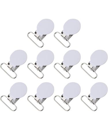McDsaj 25mm Nipple Clip | Durable Round Loop Print Button | DIY Pacifier Holder & Bib Clips (White) | International Shipping - Buy Online on GoSupps.com