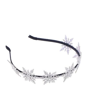 minkissy Snowflake Headband Glitter Christmas Snowflake Hairband Party Hair Hoops for Women Girls Xmas Party Favors Silver M (Y08Z46711TKTW)