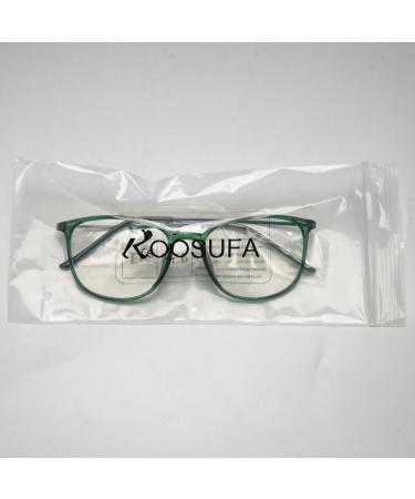 Koosufa Classic Retro Nerd Glasses for Men & Women - Vintage Round Panto Frames - Prescription-Free Fake Glasses with Case - Green - Buy Online on GoSupps.com