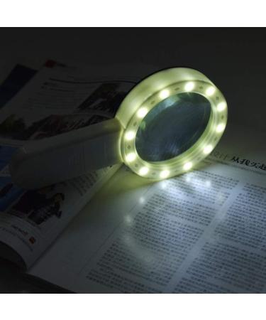 Magnifier 30 Times Hand-Held Light with 12 Lights High Magnification Appreciation Magnifying Glass Antique Identification Magnifying Glass Diameter 107Mm Lofty Ambition - Buy Online on GoSupps.com
