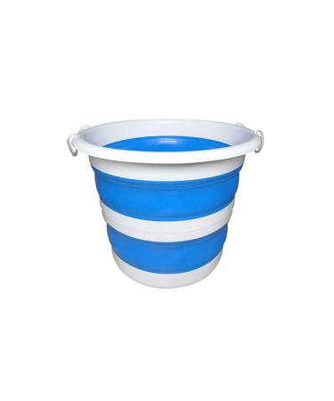 Foldable Large Bucket 30L Thickened Large Capacity Laundry Bucket Portable Household Foot Bath Plastic Bath Portable Portable (Color : Blue) hmdzz Present Journey