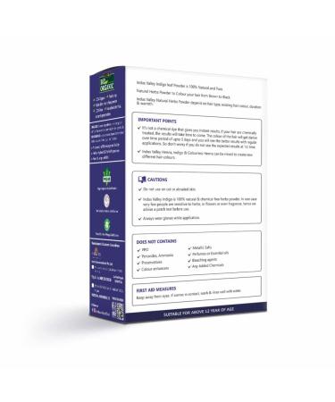 Indus Valley Bio Indigo Powder - Vegan Triple-Sifted Bio-Certified Natural Hair Color - 100g - Buy Online on GoSupps.com