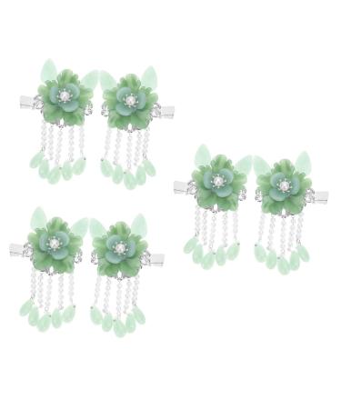 Beavorty 3 Pairs Antique pair clip chinese hair clips women hair vintage tassel hairpin kimono hair barrettes hair accessories hair jewelry Japanese-style clip Glass Miss