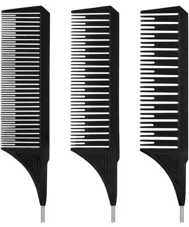 3Pcs Highlighting Combs Set Different Sizes Weaving Hair Combs Professional Rat Tail Combs Teasing Combs for Women Men Hair Styling Hair Salon - Buy Online on GoSupps.com