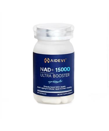 AIDEVI Liposomal NAD Plus Booster 500mg per Capsule with Direct NAD, Niacin & TMG, Trans-Resveratrol for Cellular Energy & Healthy Aging USA Made