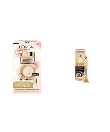 L'Oral Paris Facial Care Set Age Perfect Golden Age anti-aging day care and night care strength and shine 2 x 50 ml & eye care Age Perfect Zell Renaissance 15 ml with Age Perfect Golden Age