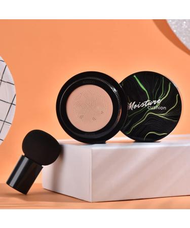 Air Cushion CC Cream & Mushroom Head Foundation Set with Makeup Sponge - Long Lasting & Easy to Use | Natural Skin Care - 2# Natural Color - Buy Online on GoSupps.com