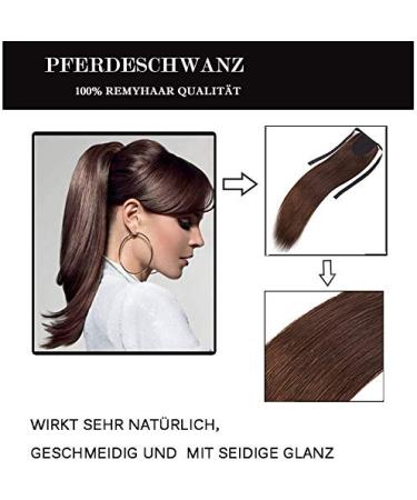 100% Remy Human Hair Dark Brown Clip In Ponytail Extensions - Sego Ponytail Braid Hair Piece 16 (45cm) - 80g - Buy Online on GoSupps.com