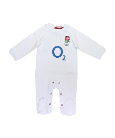 Buyit Official Baby Toddler Sleepsuit for England RFU Rugby Word Cup 2023. 0-18 Months Romper Onesie Baby Clothing 6-9 Months White