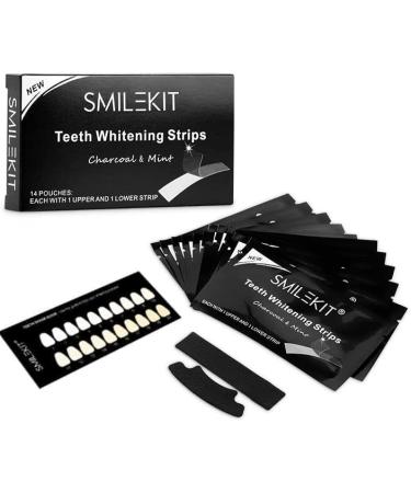 Smile Stains-Gone Strips, Teeth Whitening Strips, Activated Charcoal Dental Adhesive for Teeth