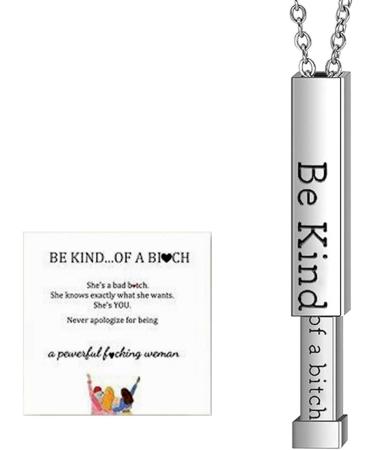 Oralgos Engraved Vertical Trailer Necklace | Hidden Message Collarbone Chain | Fashionable Silver Accessory & Unique Ornament - Buy Online on GoSupps.com