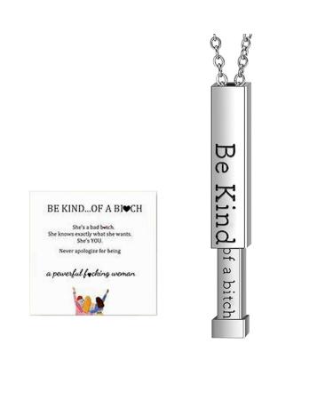 Oralgos engraved vertical trailer necklace hidden message collarbone chain ornament fashionable necklace unique accessory silver