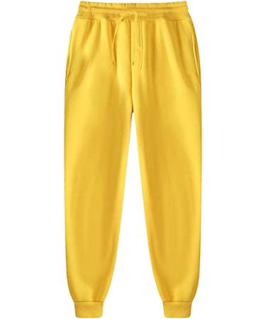 Fleece Sweatsuit Tracksuit for Men - Yellow Large | Winter Hoodie Sweatshirt & Sweatpants Outfit Set - Buy Online on GoSupps.com