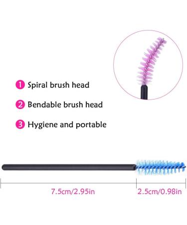 Disposable Eyelash Brushes KANOSON 200 Pieces Mascara Wands Lash Brush with Bendable Head Eyelash Applicator Eyebrow Spoolie Eyelash Brush for Extensions Multicolor - Buy Online on GoSupps.com