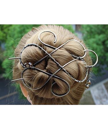 Silver Celtic Hair Clip - Large Metal Hair Fork for Long Thick Hair - Women's Christmas Gift - Buy Online on GoSupps.com