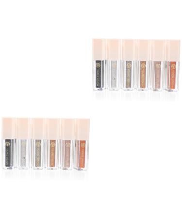 Healeved 12 Pcs Eye Shadow Set Eye Makeup Accessories Korean Glitter Eyeshadow Makeup Tools Highlighter