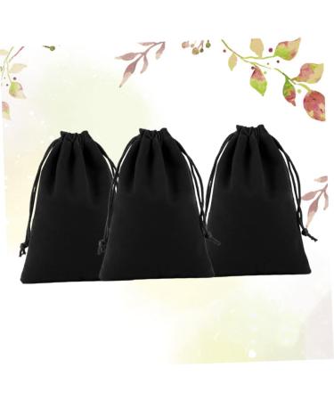 HAPINARY 3pcs Ultifunctional Drawstring Bag Jewelry Bags Drawstring Blackwel Flannel Drawstring Bag Lucky Bag Black 25*35cm - Buy Online on GoSupps.com