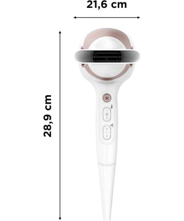 Rowenta CV5830 Studio Dry Hair Dryer - 2100W 3 Temp/2 Speed Levels Ions Cold Air Button Diffuser | White/Rose Gold - International Shipping Available - Buy Online on GoSupps.com