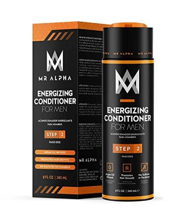 Energizing Hair Growth Conditioner For Men, 8oz - Deep Conditioning Treatment With Argan Oil, Saw Palmetto Hydrates Scalp, DHT Blockers Fight Hair Loss, Helps Regrowth, Receding Hairline - Made in USA