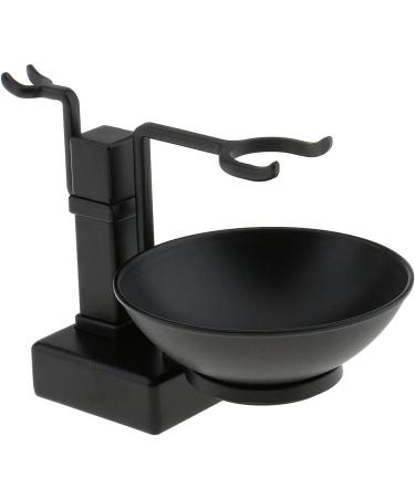 Shop Men's Black Alloy Shaving Brush Bowl Stand Set - Stylish Mug Cup Rack Holder for a Perfect Shave | International Shipping Available - Buy Online on GoSupps.com