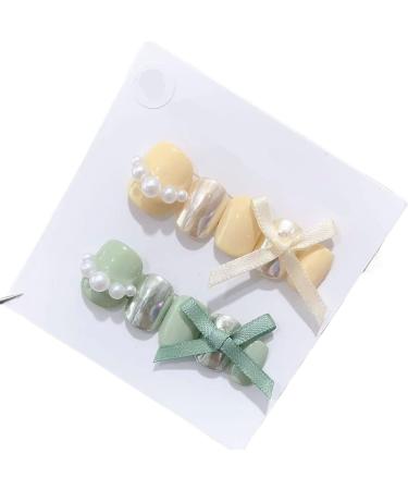 Handmade Long and Short Nail Patches for Artificial Nail Enhancement(Color:19545 Size:S)
