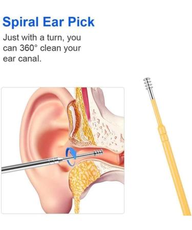 6PCS Blue Ear Cleaner Wax Removal Tool Earpick Sticks - Earwax Remover Curette for Health and Hygiene - Buy Online on GoSupps.com