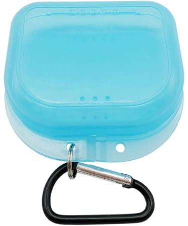 AIWAYING Retainer Case Mouth Guard Denture Box - Transparent Blue | With Carabiner Clip - Buy Online on GoSupps.com