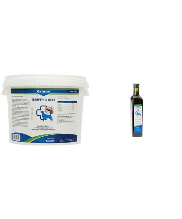 Canina Barfer's Best food supplement for dogs 1 pack (1 x 2 kg) & Pharma Barfer's Oil 500 ml Bundle with Barfer's Oil 500 ml