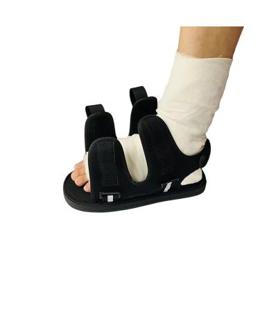 GREUS Post Op Shoe with Waterproof Leg Cast Cover, Adjustable Walking Boot Recovery Plaster Shoe Cover Medical Boot for Foot Injuries Sprained Ankle Broken Foot Toe Post Surgery Kids Women Men Medium