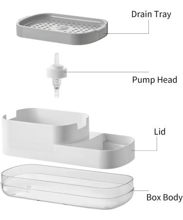 Dish Liquid Dispenser Sponge Holder with Dishwashing Liquid Dispenser for Kitchen Space Saving 2 in 1 Kitchen Accessories for Sponge Wipes Brushes Dishwashing Balls Rags Edorco White - Buy Online on GoSupps.com