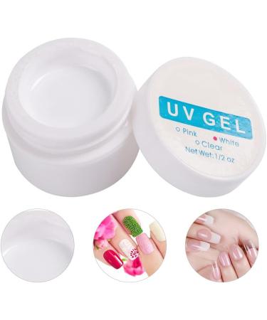 Nail Extension Gel Solid Gel Glue for Nail Tips Manicure UV Gel Builder Nail Glue for Nail Art Rhinestone DIY Manicure Home Salon(White) - Buy Online on GoSupps.com
