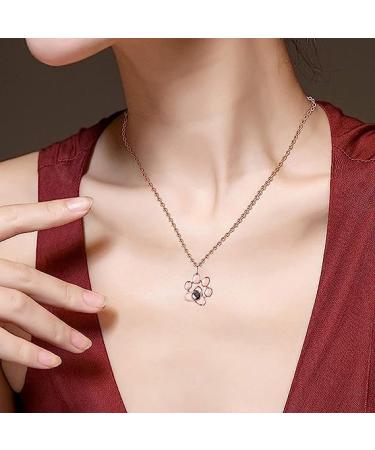 Ruibeila Picture Inside Personalized Photo I Love You Necklace Heart Dog paw Projection Necklace with 100 languages Custom Birthday couple necklaces for him and her Valentine's Day sliver - Buy Online on GoSupps.com