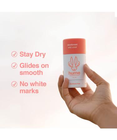 Hume Supernatural Aluminum Free Deodorant for Women & Men - Safe for Sensitive Skin - Probiotic Plant-Based Baking Soda Free Aloe & Cactus Flower Anti Sweat Stain & Odor - Wild Coral 3-Pack Wild Coral - 3 pack - Buy Online on GoSupps.com