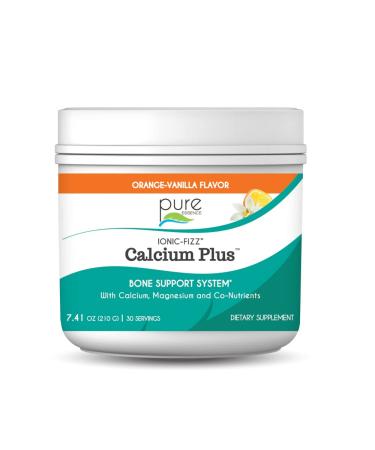 Ionic Fizz Calcium Plus by Pure Essence - Perfect Calcium/Magnesium Ratio with Vitamin A B C D and Potassium Strong Bones - Orange Vanilla - 7.41 oz