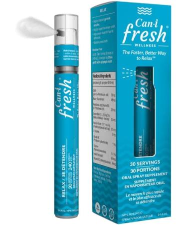 Supports Relaxation and Mood | Fast & Ready Vitamin Spray | Stress Relief & Calming for Adult | GABA Supplement with L-Theanine and Lemon Balm | Vegan | 30 Servings | Can-i Fresh by Can I 6 Pack Fresh 6 Pack - 180 Servings - Buy Online on GoSupps.com