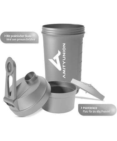 Fyra 700ml Protein Shaker - Leak-Proof BPA Free with Powder Compartment & Sieve | Ideal for Whey BCAA & Gaming Boosters | Silver - Buy Online on GoSupps.com