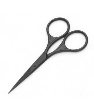 Multicolor Small Nose Scissors Facial Hair Scissors Mini Beauty Scissors Stainless Steel Trimming Pointed Scissor for Grooming Eyebrows Nose Mustache Beard (Black)
