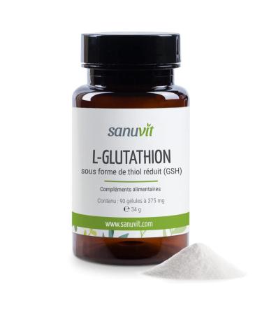 Sanuvit® L-Glutathione - 90 Capsules | 300mg L-Glutathione per Capsule | High Bioavailability & Tolerance | Vegan