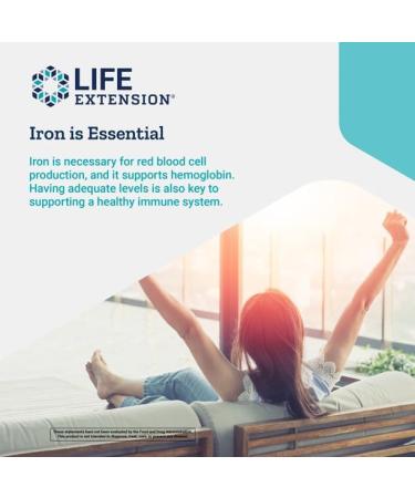 Life Extension Iron Protein Plus 300 mg - Supports Red Blood Cell & Protein Production - 100 Vegetarian Capsules - Buy Online on GoSupps.com