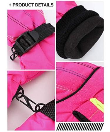 Buy Geyoga Kids Winter Ski Gloves - Waterproof Snowboard Gloves for Ages 8-14 in Purple & Pink - Buy Online on GoSupps.com