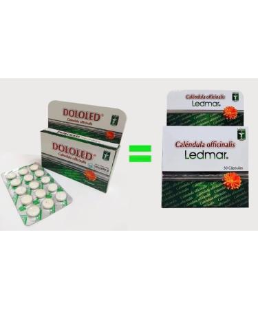 DOLOLED LEDMAR Cal ndula Officinalis - 2 Pack (60 Capsules) | 300 mg Natural Anti-Inflammatory & Antioxidant for Pain Relief - Buy Online on GoSupps.com