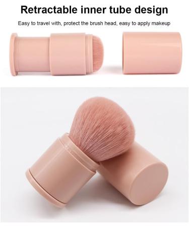dijiusidy Makeup Brush Retractable Blusher Loose Powder Blending Cosmetics Brushes Short Soft Artificial Fiber Reusable DIY Make Up Tool Dark Pink - Buy Online on GoSupps.com
