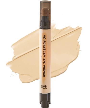 TOUCH IN SOL No Poreblem Eye Primer - Eyeshadow Primer with Push Click Pen and Sponge Tip - Long-Lasting Eyeshadow Base without Smudging and Creasing, 0.14 fl.oz.
