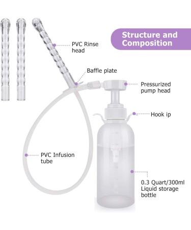 300ml Reusable Vaginal Cleansing System with 3 Nozzle Tips - Vaginal & Anal Douche Kit for Men and Women - Manual Pressure Enemas for Vagina Cleaning - Buy Online on GoSupps.com