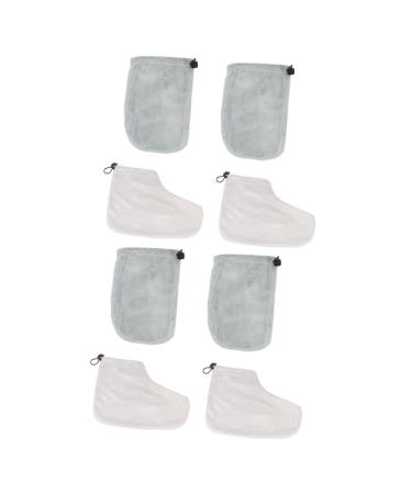 minkissy 4 Pairs Gloves Disposable Foot Covers Wax Bath Mitts Paraffin Wax Booties Cozies Hand and Foot Liners Paraffin Treatments Wax Bath Foot Cover Wax Foot Cover Hand Use Short Boots